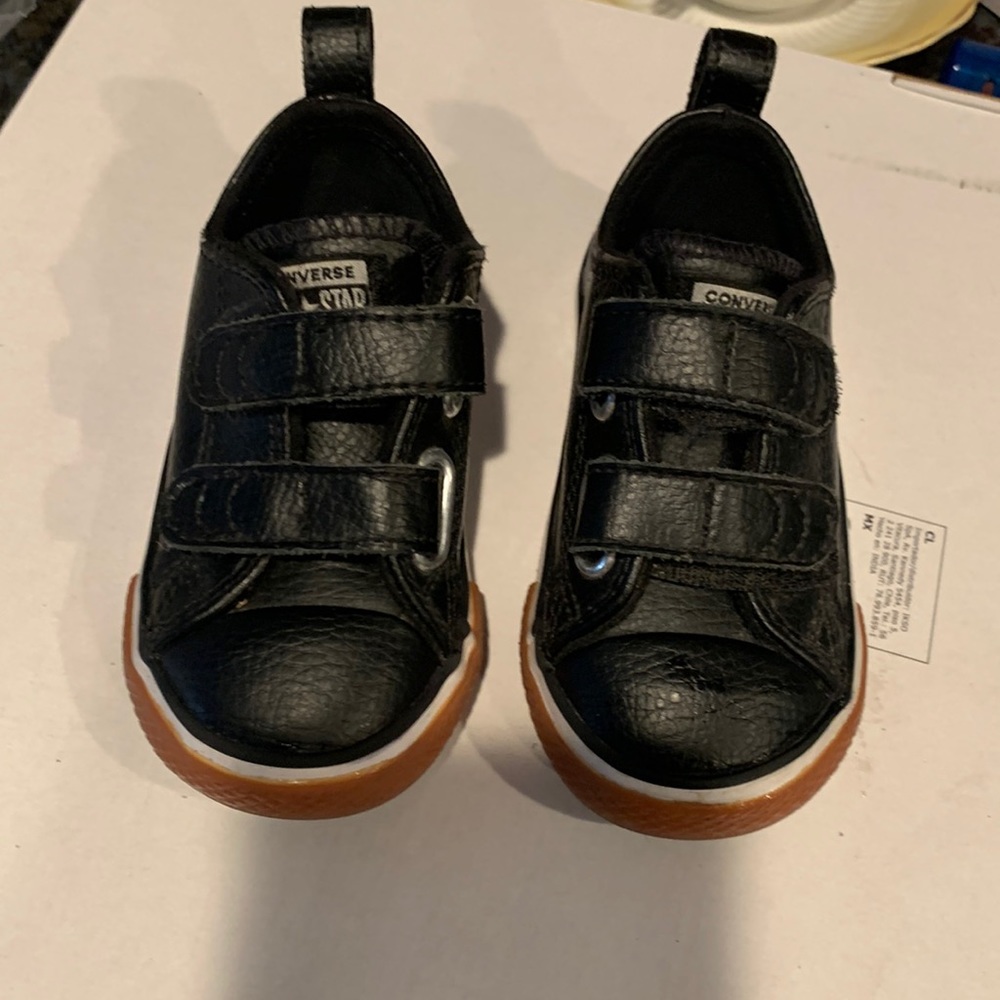 black leather converse